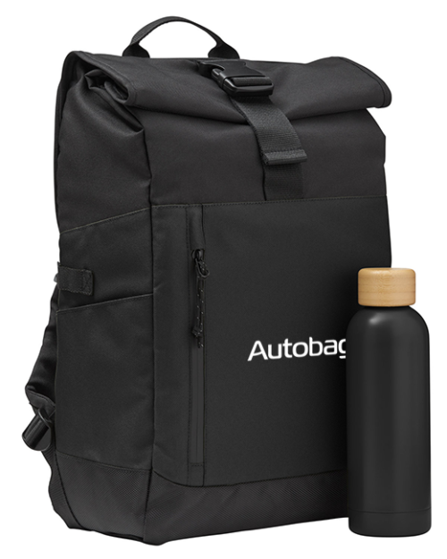 ECONSCIOUS ROLLTOP TRAVEL LAPTOP BACKPACK (AUTOBAG) - Image 2