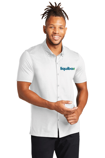 Mercer+Mettle™ Stretch Pique Full-Button Polo--(LIQUIBOX) - Image 2