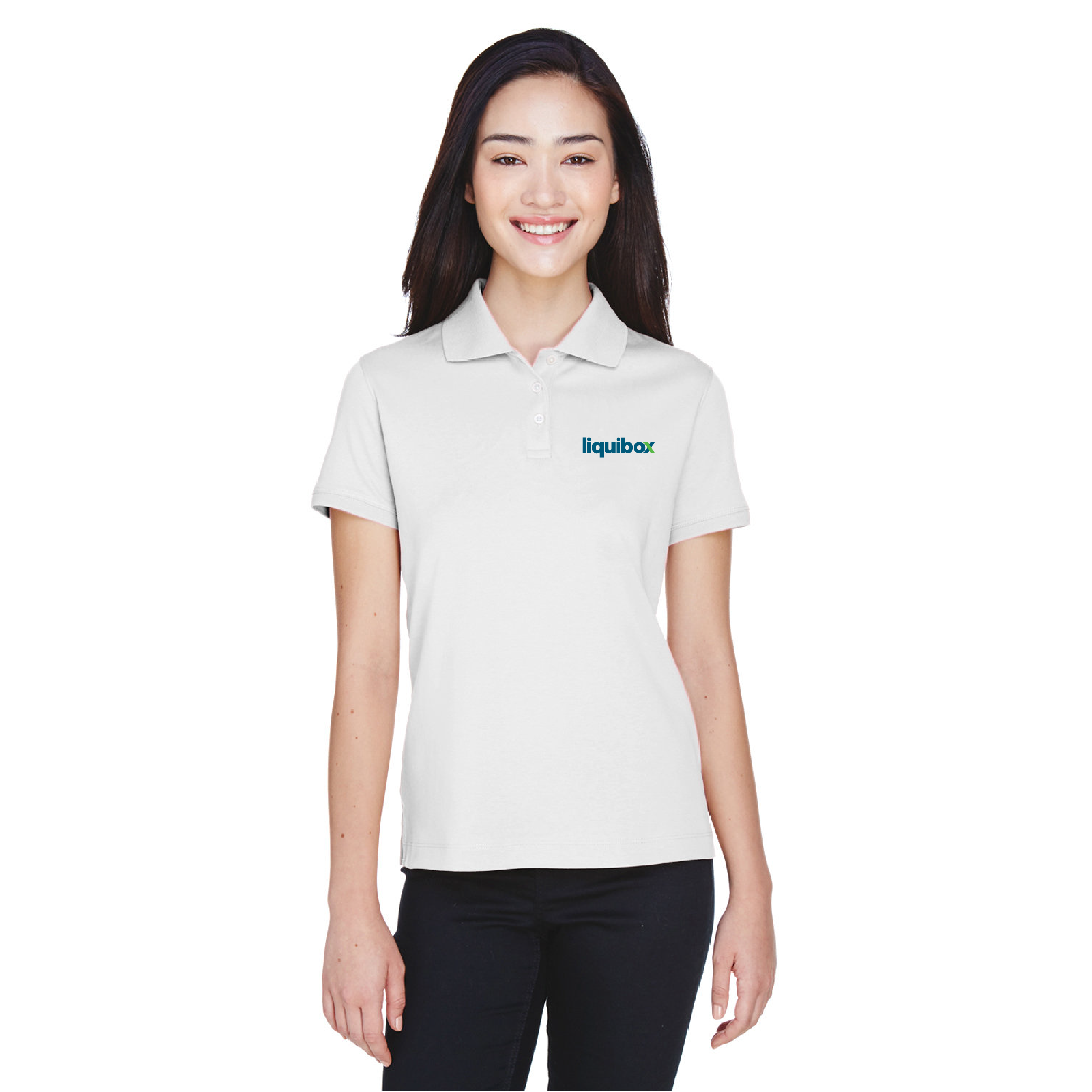 Devon & Jones Ladies' Solid Perfect Pima Interlock Polo--(LIQUIBOX)
