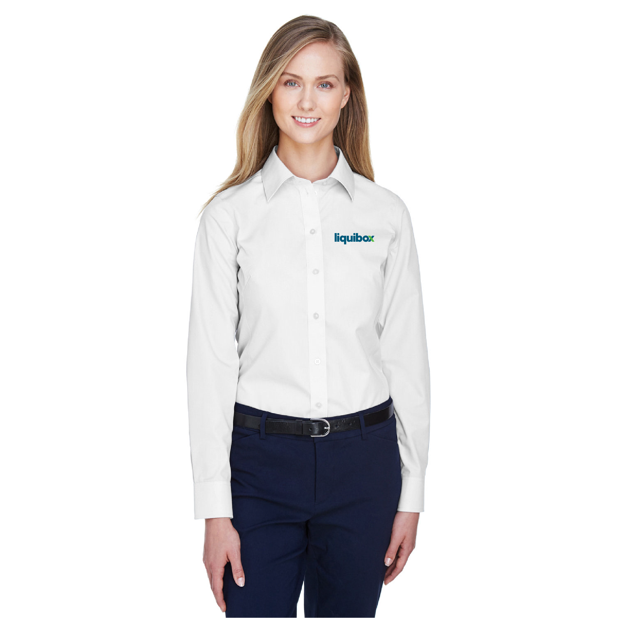 Devon & Jones Ladies' Crown Woven Collection™ Solid Broadcloth--(LIQUIBOX)