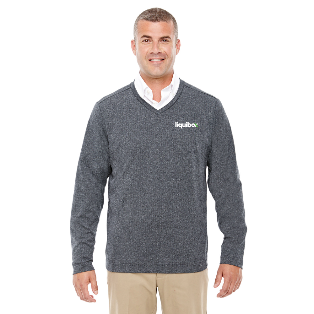 Devon & Jones Adult Fairfield Herringbone V-Neck Pullover--(LIQUIBOX)