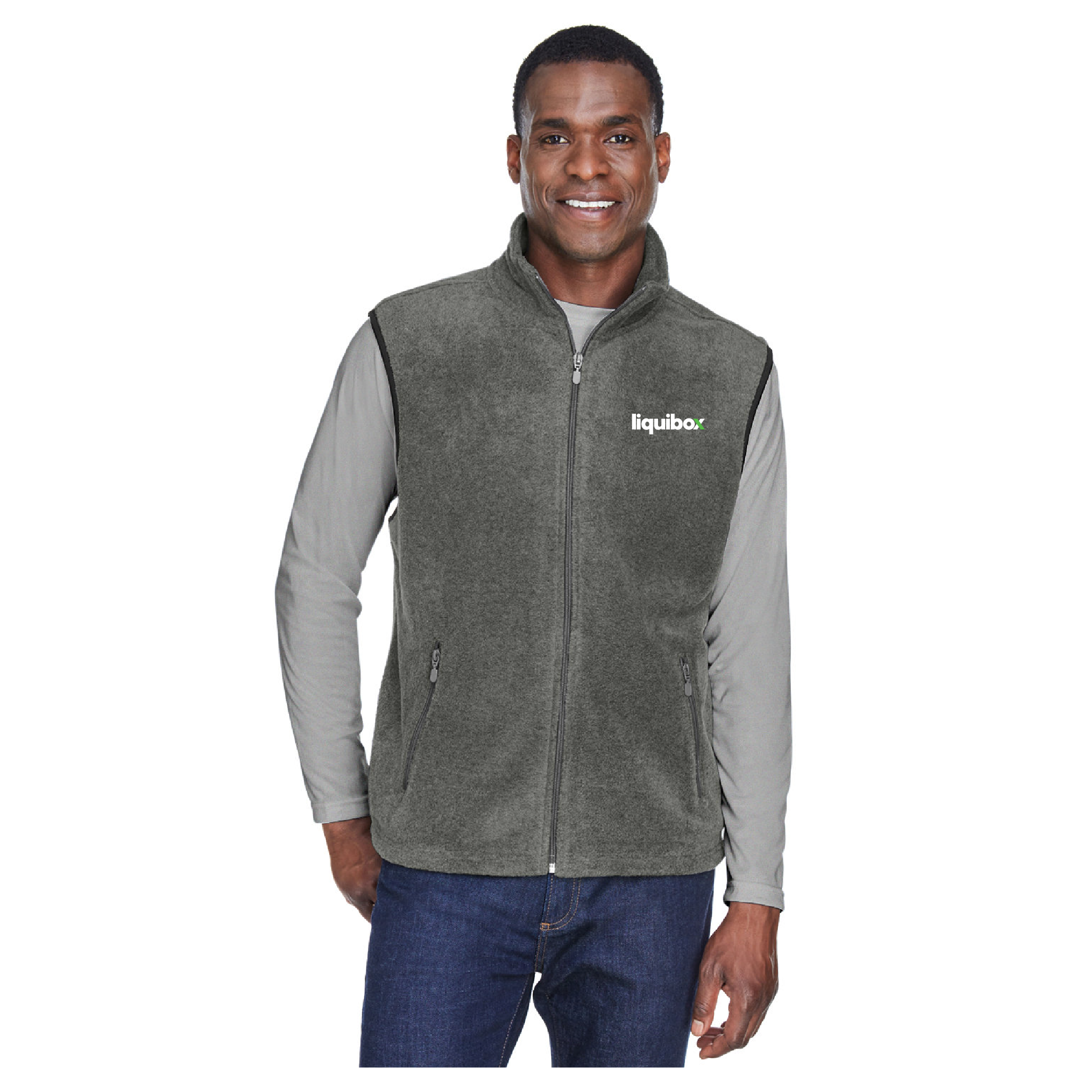 Harriton Adult 8 oz. Fleece Vest--(LIQUIBOX)